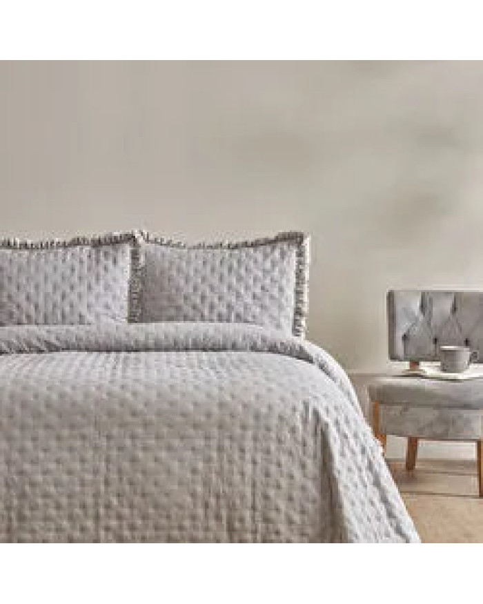 Karaca Home Viona Çift Kişilik Yatak Örtüsü Seti Gri