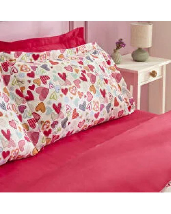 Sarah Anderson Amour Glow Kalp Desenli Tek Kişilik Nevresim Takımı Multicolour