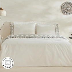 Karaca Home Orvin %100 Pamuk Çift Kişilik Nakışlı Nevresim Takımı Beyaz
